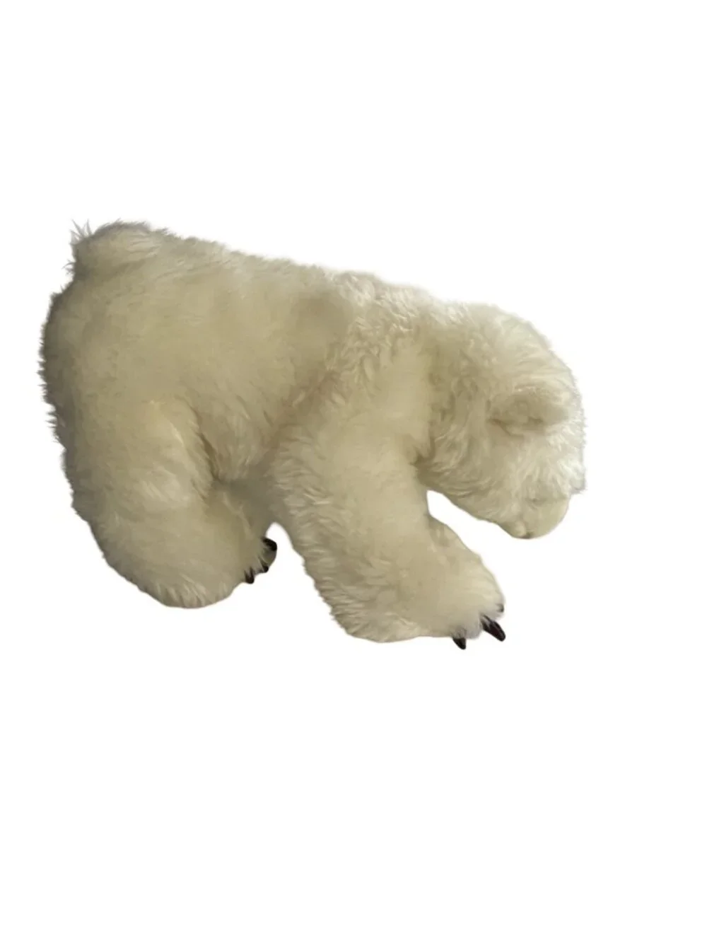 National Geographic Polar Bear Plush Realistic White Bear Brown Claws 11” Vintag